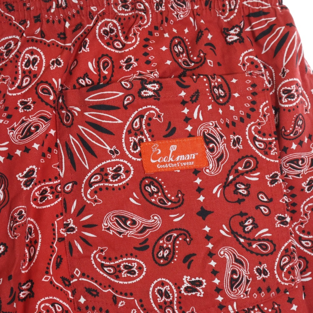 COOKMAN(クックマン) Chef Pants Short Paisley シェフパンツ ペイズリー ハーフパンツ ショーツ レッド