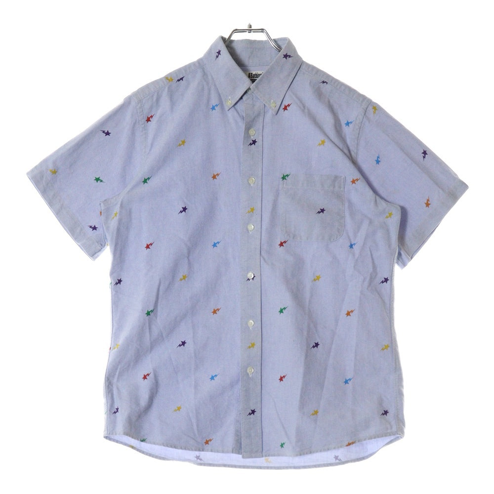 A BATHING APE(アベイシングエイプ) ベイプスター柄 半袖シャツ ブルー 1920‐131‐049