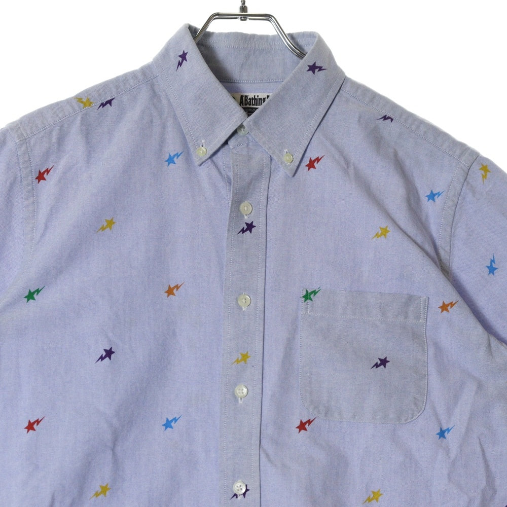 A BATHING APE(アベイシングエイプ) ベイプスター柄 半袖シャツ ブルー 1920‐131‐049