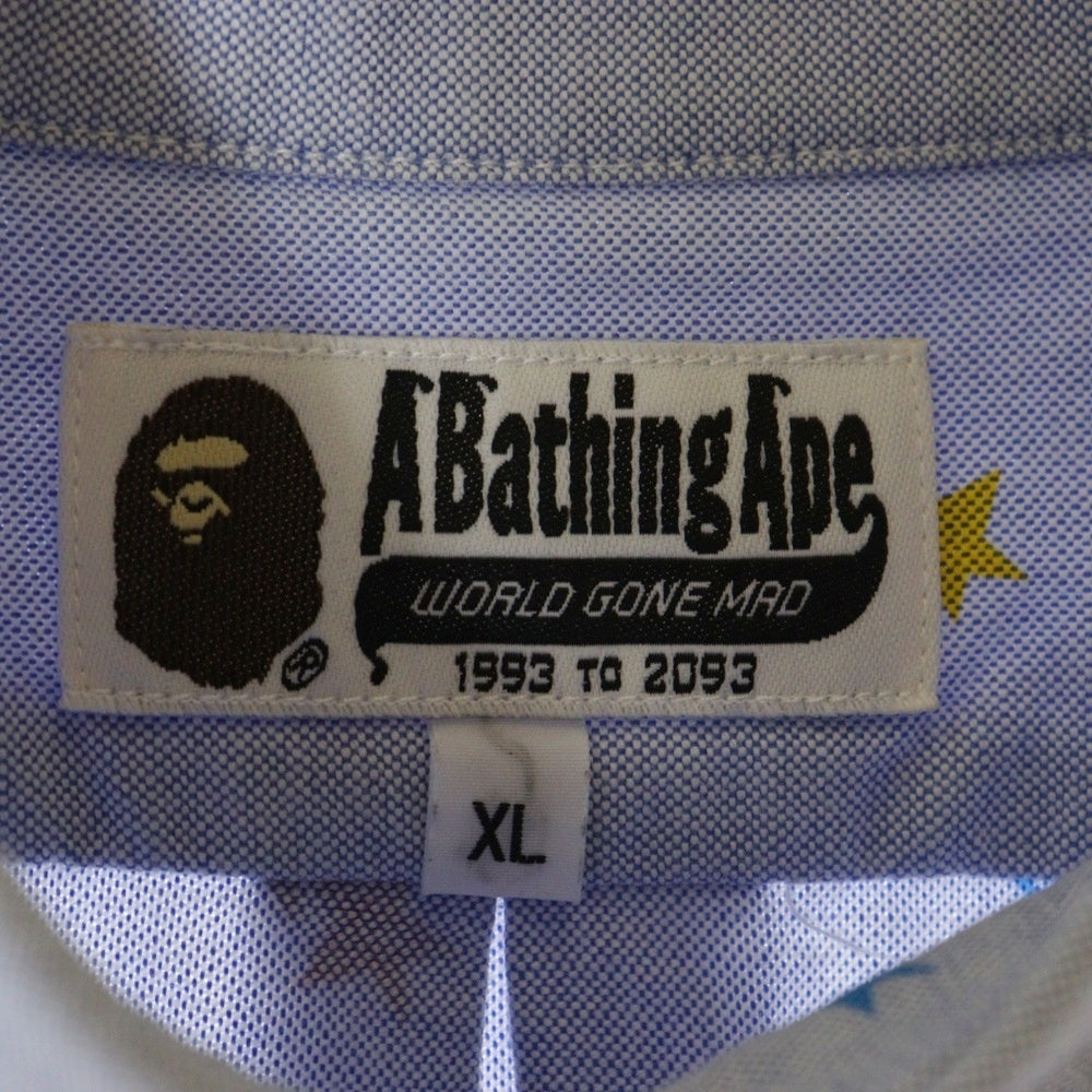 A BATHING APE(アベイシングエイプ) ベイプスター柄 半袖シャツ ブルー 1920‐131‐049