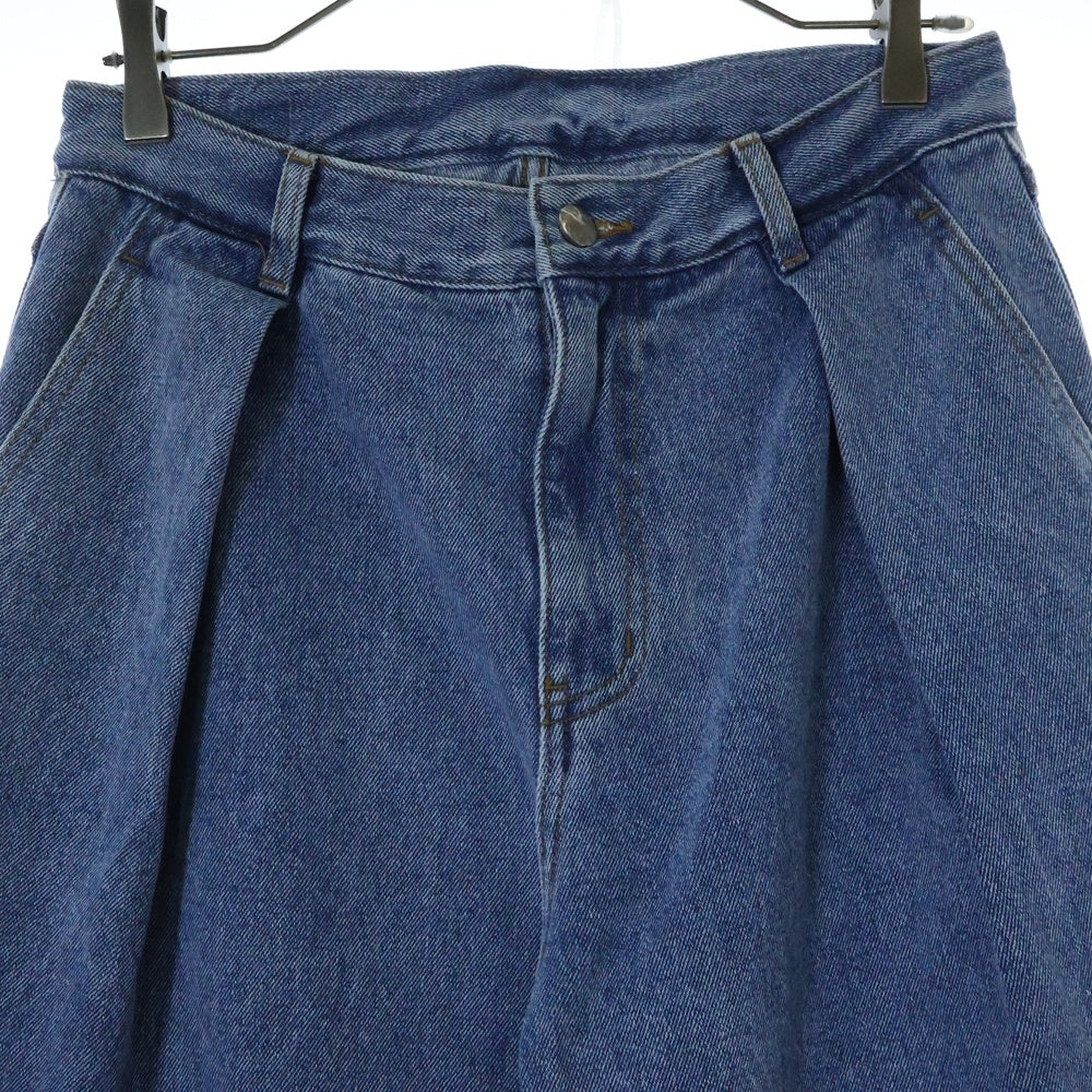 ADER ERROR(アーダーエラー) ロゴ 革パッチ ワイド デニムパンツ ジーンズ インディゴ BO42FYJE0102SB
