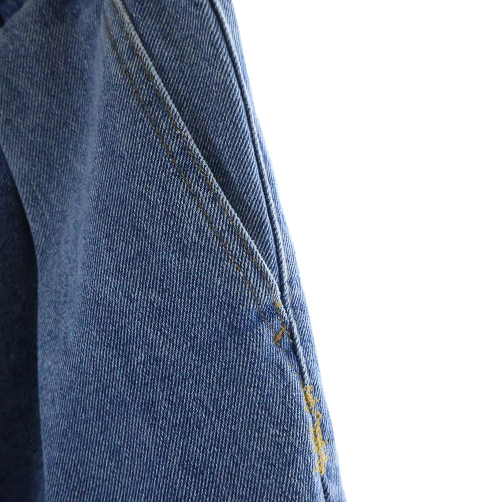 ADER ERROR(アーダーエラー) ロゴ 革パッチ ワイド デニムパンツ ジーンズ インディゴ BO42FYJE0102SB