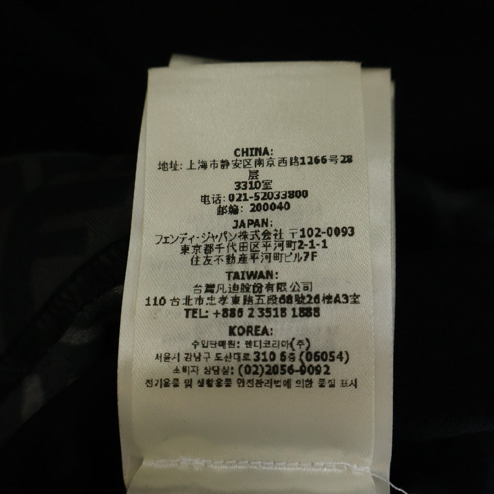FENDI(フェンディ) 23SS FF ズッカ柄 クルーネック半袖Tシャツカットソー ブラック FAF682AN68