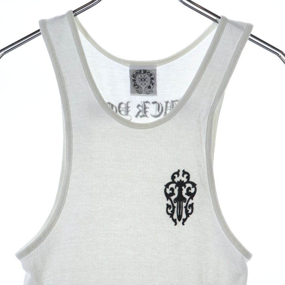 CHROME HEARTS(クロムハーツ) OLD VINE DAGGER HORSESHOE LIB TANK TOP オールド 東京限定 ヴァインダガー ホースシュー リブタンクトップ ホワイト