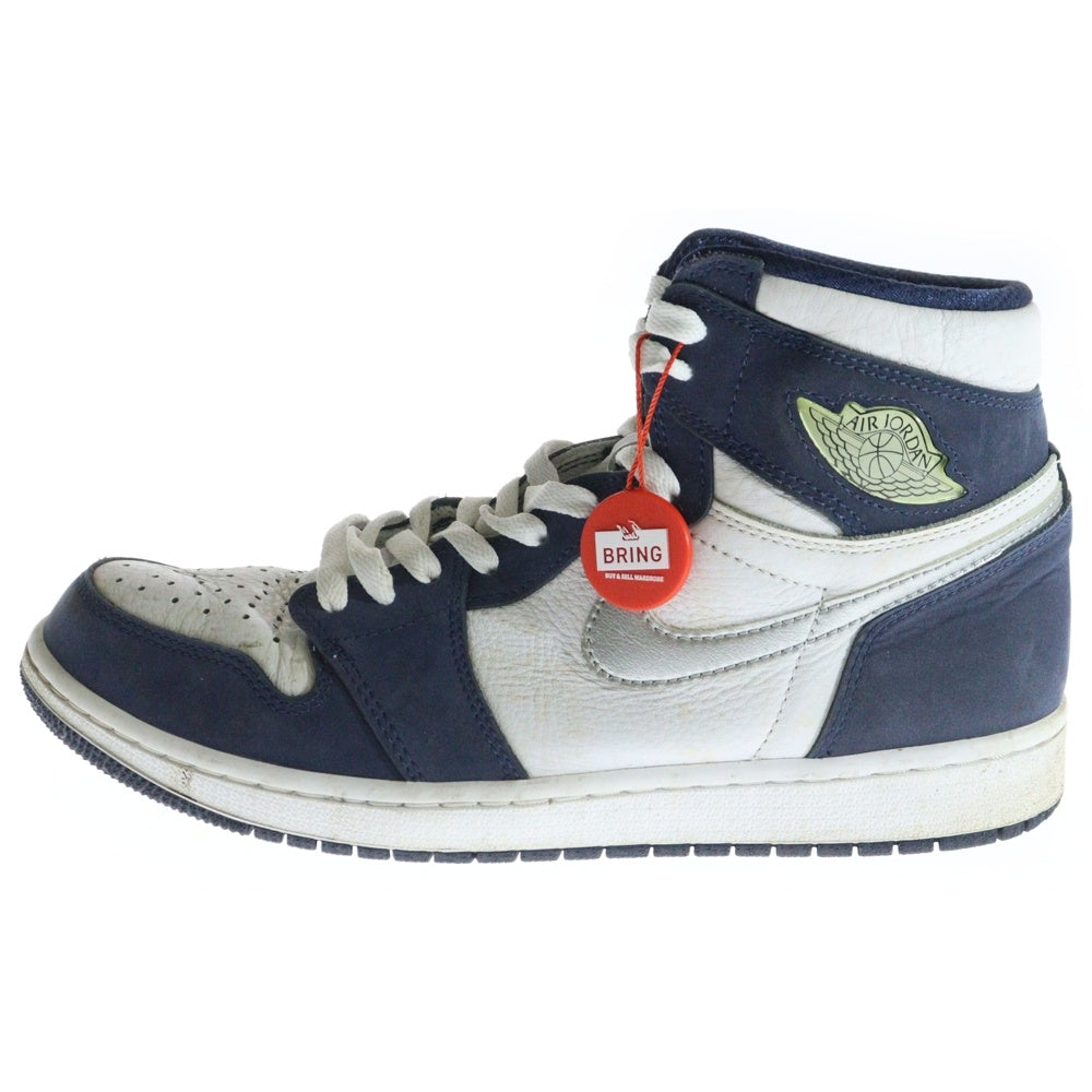 NIKE(ナイキ) AIR JORDAN 1 HIGH OG CO.JP MIDNIGHT NAVY 2020 DC1788-100 エアジョーダン 1 ミッドナイトネイビー ハイカットスニーカー ホワイト/ネイビー US9.5/27.5cm