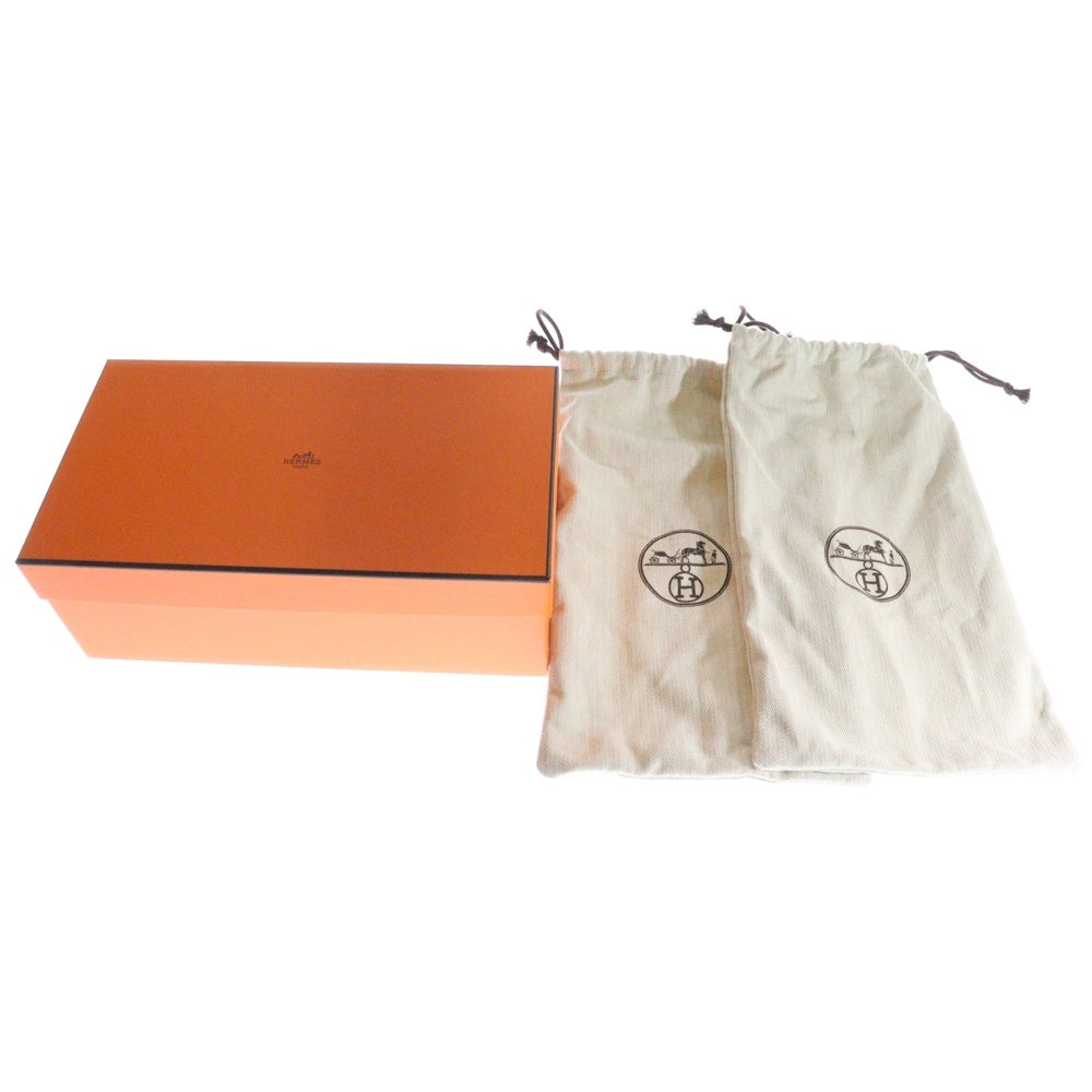 HERMES(エルメス) モカシン パリ シルバー金具 レザー ローファー ブラック AF172368ZA2402