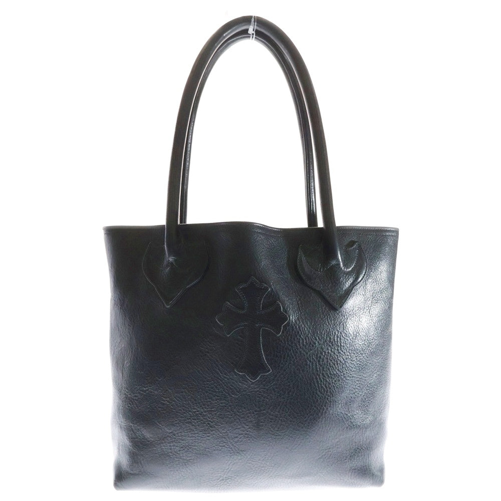 CHROME HEARTS(クロムハーツ) FS TOTE FSトート クロスパッチ付きレザートートバッグ ブラック