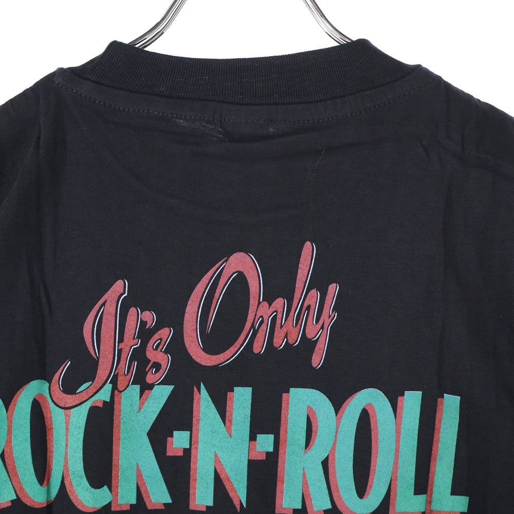 VINTAGE(ヴィンテージ) 90s STICKY FINGERS TEE スティッキーフィンガープリント半袖カットソー 半袖Tシャツ シングルステッチ ブラック