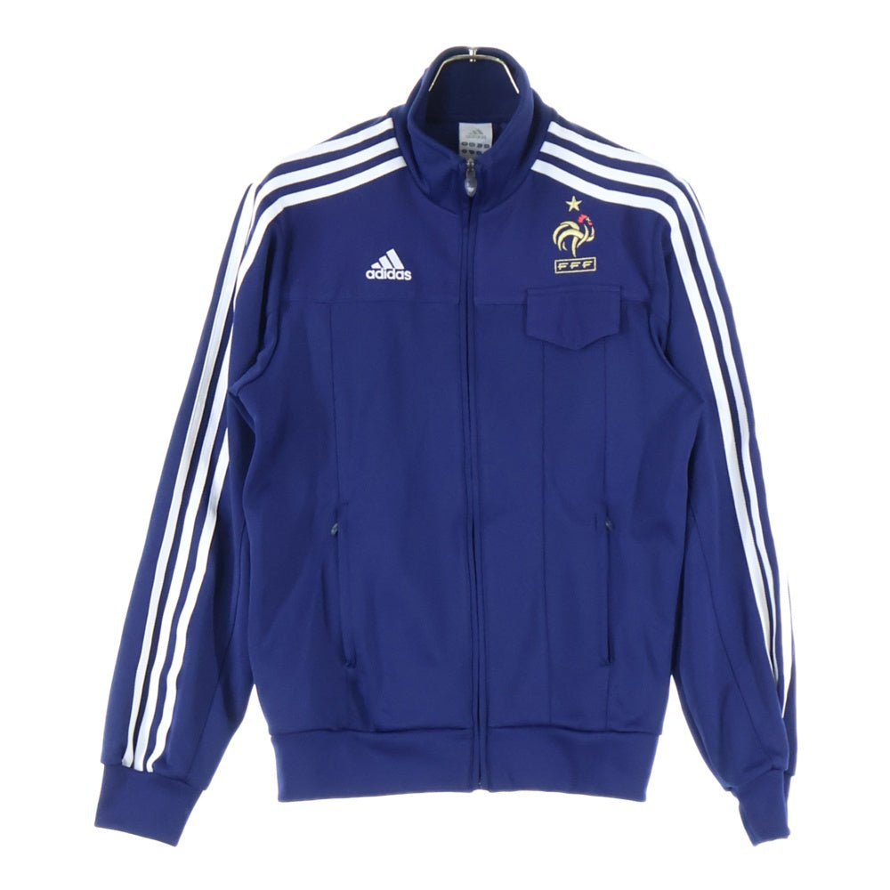 adidas(アディダス) TRACK JACKET フランス代表 ロゴ刺繍ジップアップジャケット トラックジャケット ジャージ ネイビー APU008