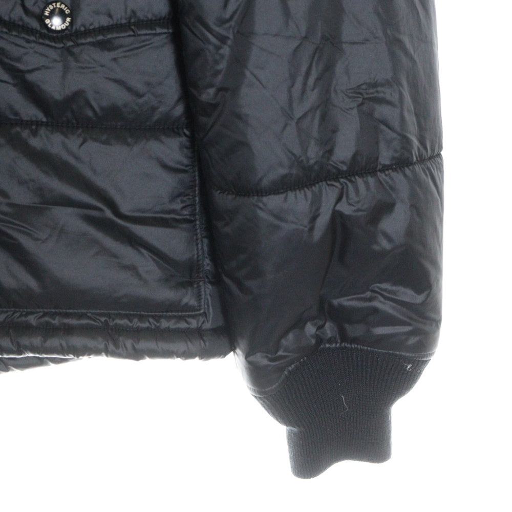 HYSTERIC GLAMOUR(ヒステリックグラマー) 16AW PRIMALOFT DOWN JACKET プリマロフトダウンジャケット ロゴワッペン フーディー ブラック 0263AB03