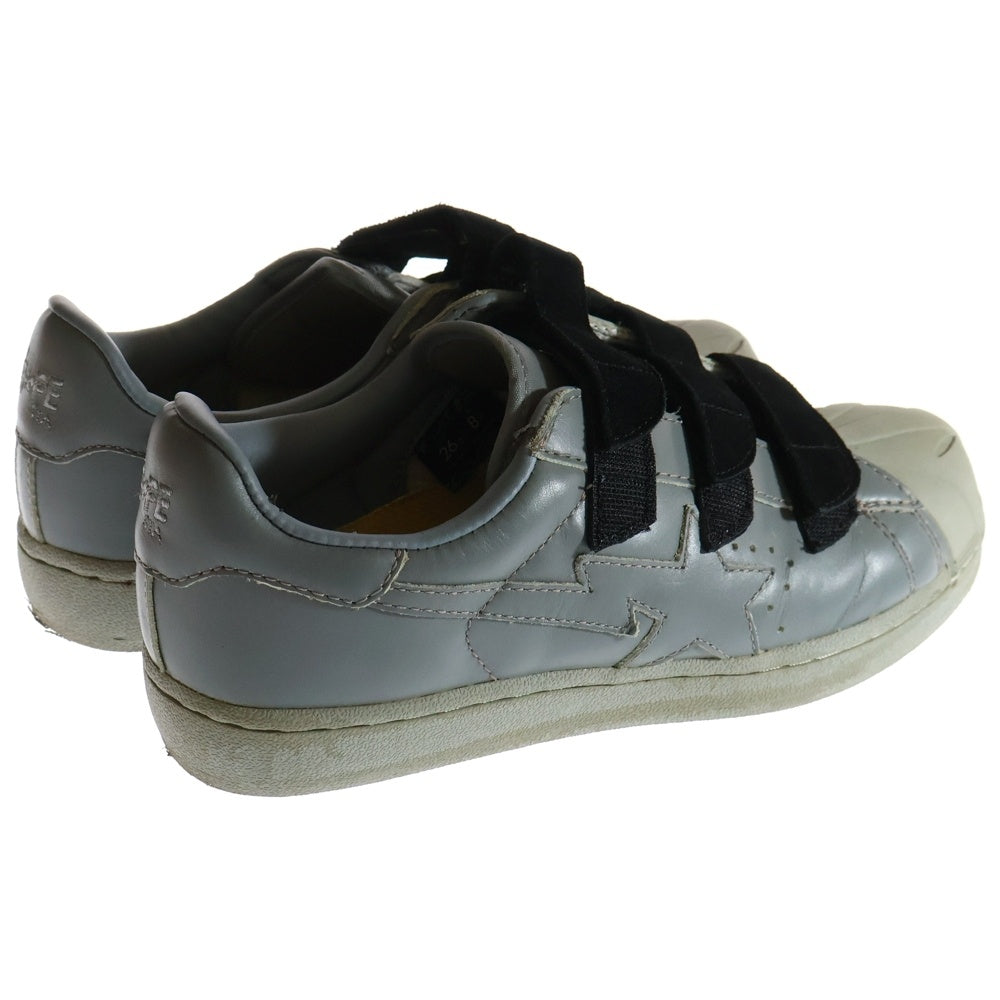 A BATHING APE(アベイシングエイプ) BAPE STA ベイプスタ ベルクロ ローカットスニーカー グレー US8.5/26.5cm