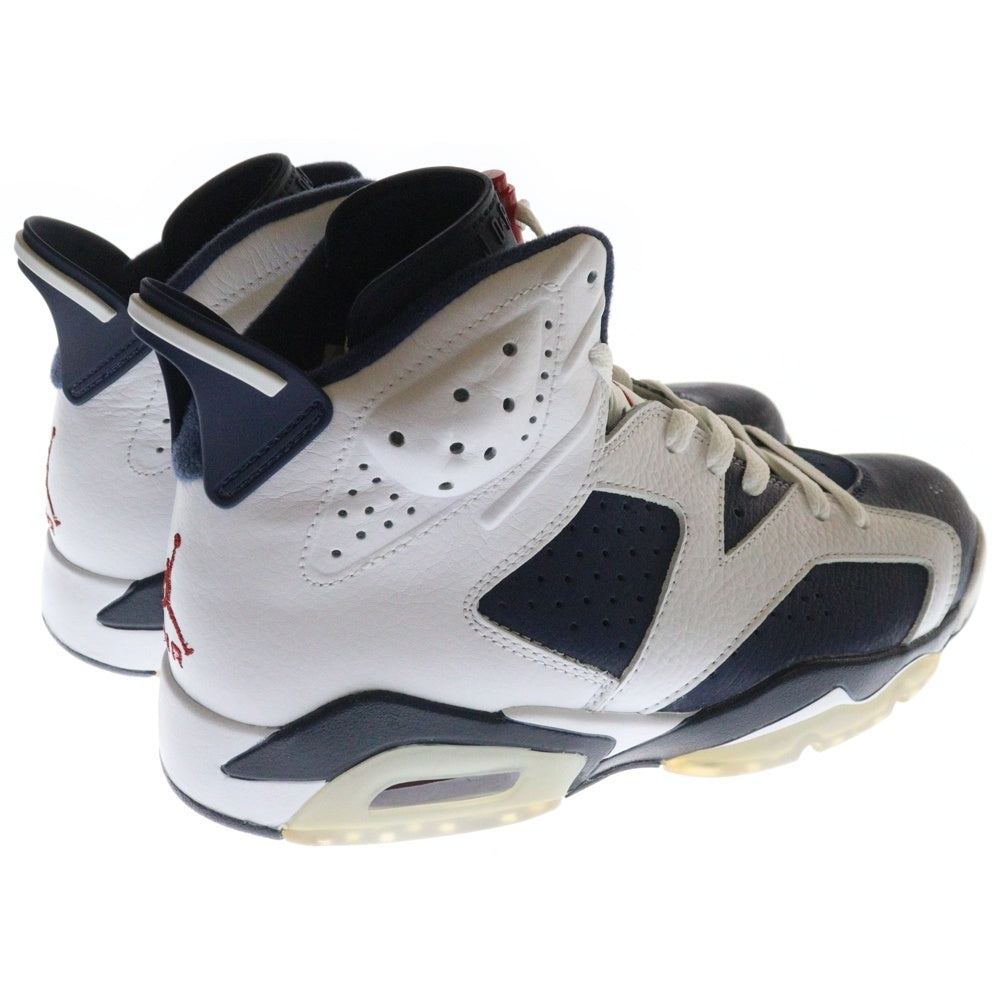 NIKE(ナイキ) 【観賞用2012年製】 AIR JORDAN 6 RETRO OLYMPIC 384664-130 エアジョーダン 6 レトロ オリンピック ハイカットスニーカー シューズ ホワイト/ネイビー US8/26cm