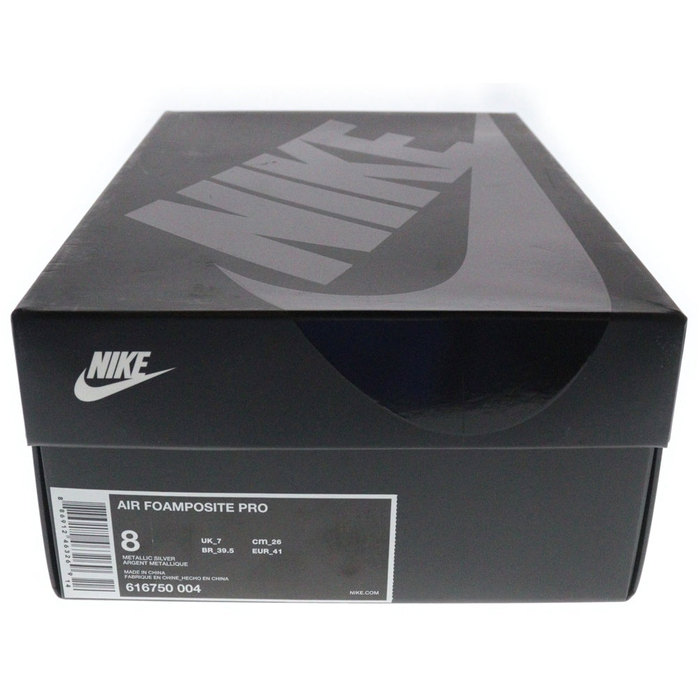 NIKE(ナイキ) AIR FOAMPOSITE PRO SILVER SURFER 616750‐004 エアフォームポジット プロ シルバー サーファー ハイカットスニーカー シューズ シルバー/ブラック US8/26cm