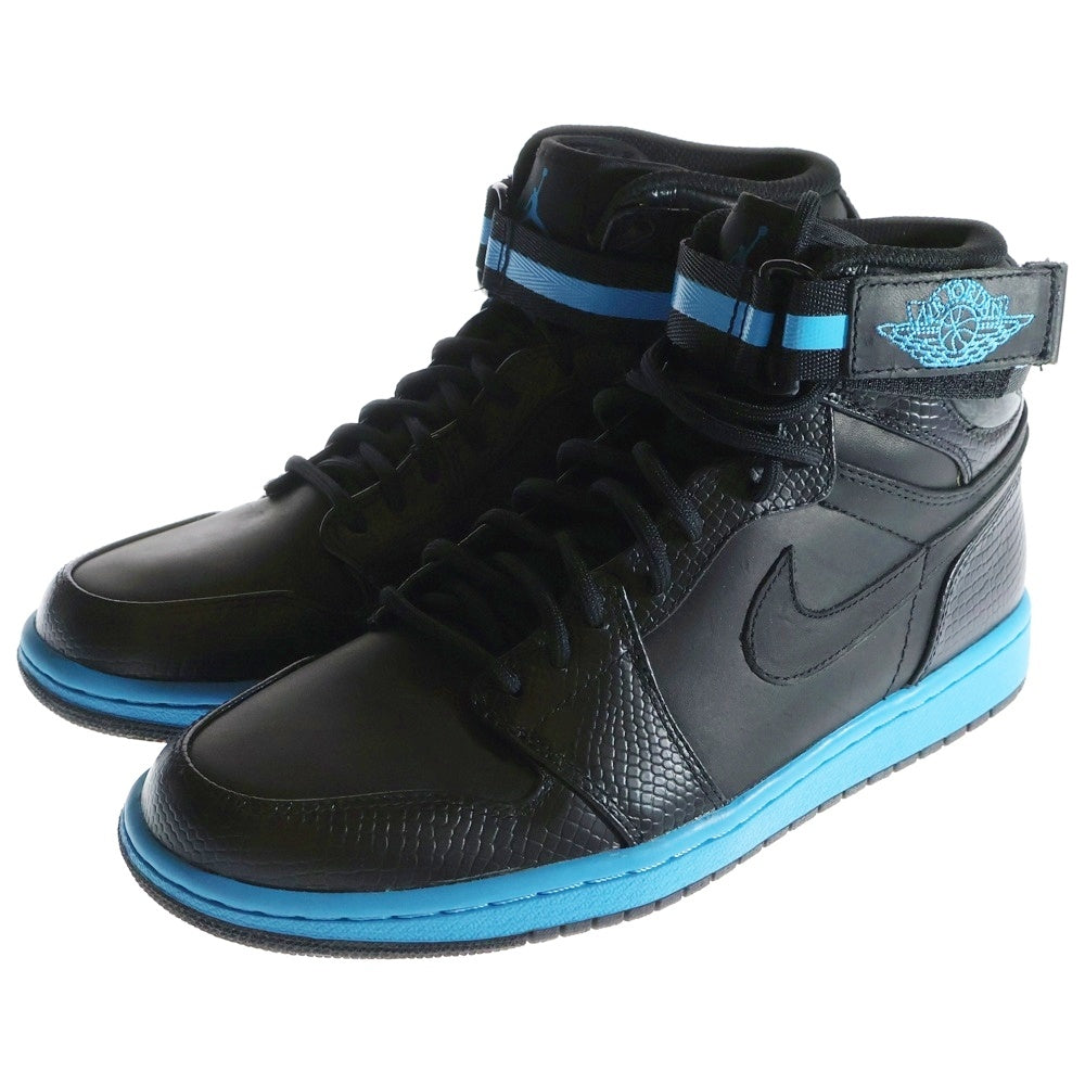NIKE(ナイキ) 【観賞用2009年製】AIR JORDAN 1 HIGH STRAP 375352-001 エアジョーダン1 ハイ ストラップ ハイカットスニーカー シューズ ブラック/ブルー US8/26cm