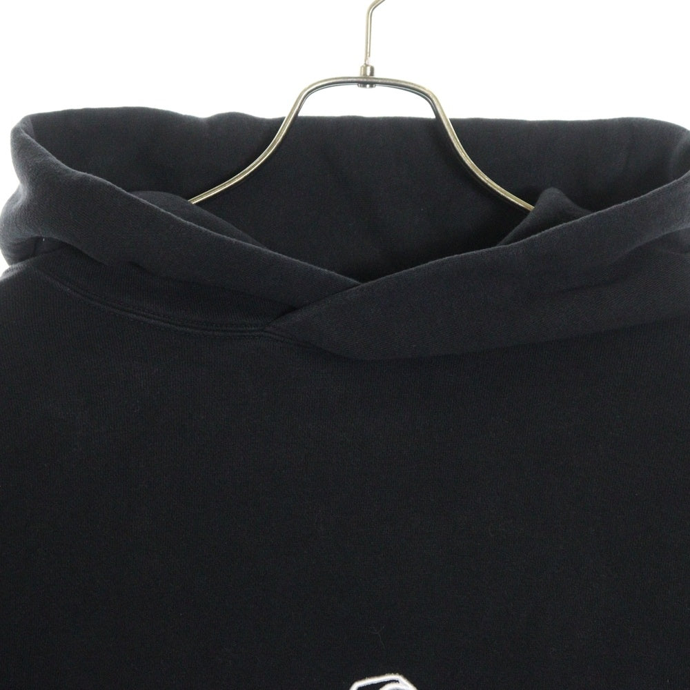 SAINT MICHAEL(セントマイケル) 25SS SAINT MX6 HOODIE ロゴ刺繍プルオーバースウェットパーカー フーディー ブラック SM-HR8-0000-049