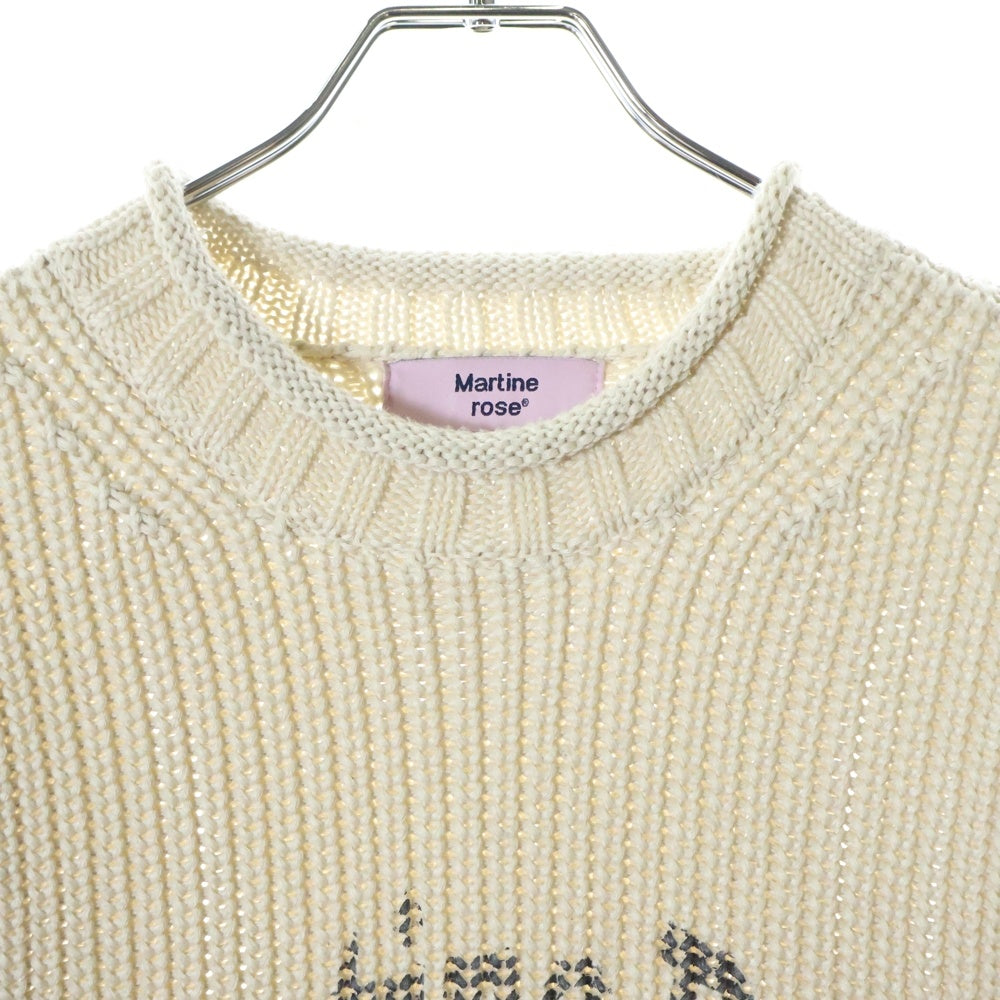 MARTINE ROSE(マーティンローズ) LOGO PRINT SWEATER ビリヤードボールデザインセーター ニット アイボリー S1OMR921W