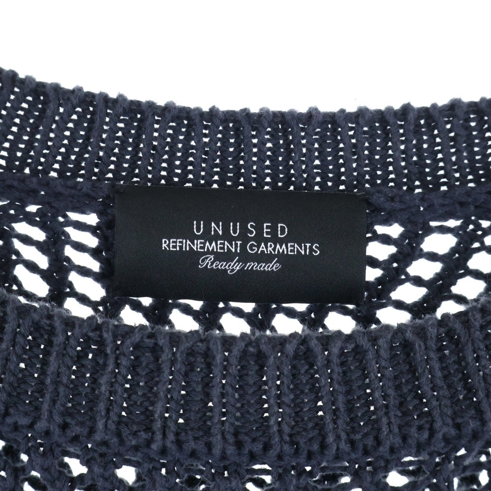 UNUSED(アンユーズド) 3G crew neck mesh knit メッシュニットセーター US1988 ネイビー