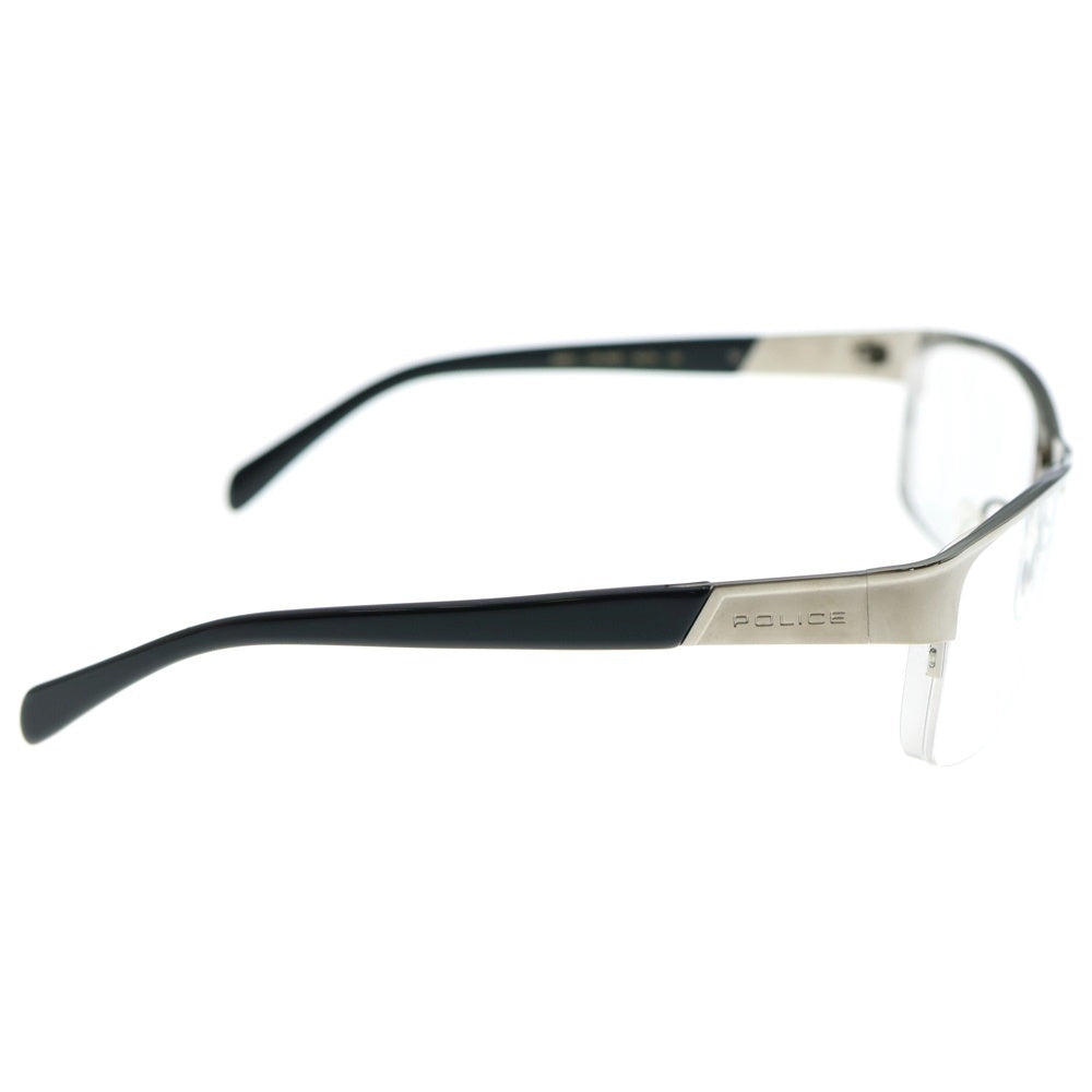POLICE(ポリス) メタルフレーム ハーフリム サングラス 眼鏡 アイウェア シルバー S8687J ※度入り