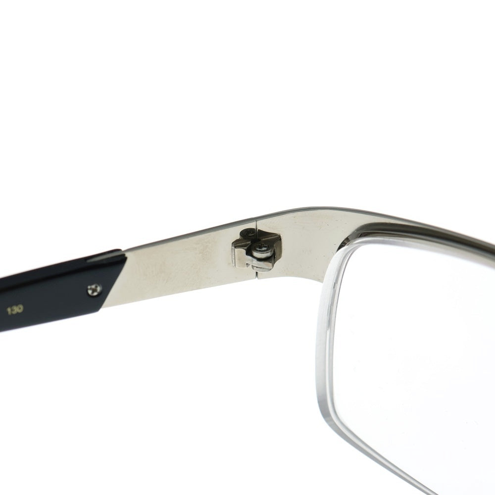 POLICE(ポリス) メタルフレーム ハーフリム サングラス 眼鏡 アイウェア シルバー S8687J ※度入り