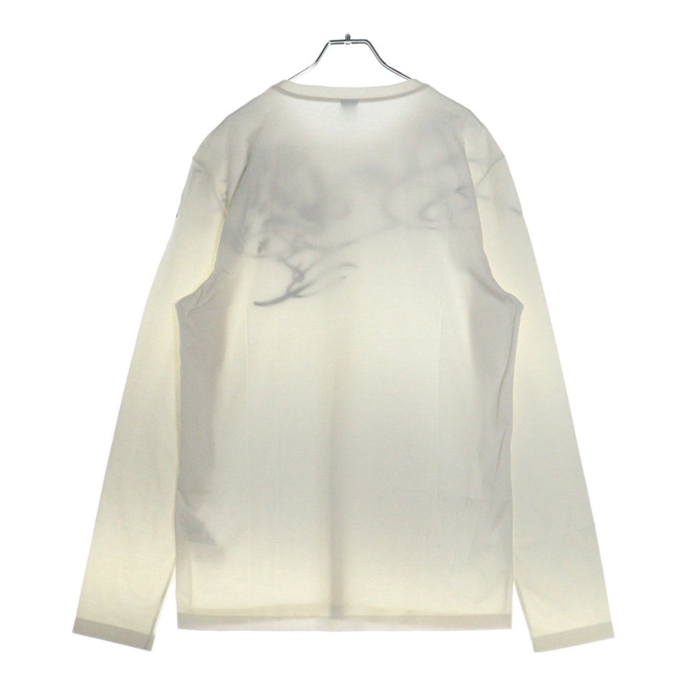Berluti(ベルルッティ) 23SS カリグラフィ フロント刺繍デザイン クルーネック長袖Tシャツロングスリーブカットソー ロンT ホワイト R23JRL66JAEK
