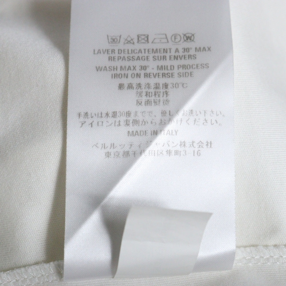Berluti(ベルルッティ) 23SS カリグラフィ フロント刺繍デザイン クルーネック長袖Tシャツロングスリーブカットソー ロンT ホワイト R23JRL66JAEK