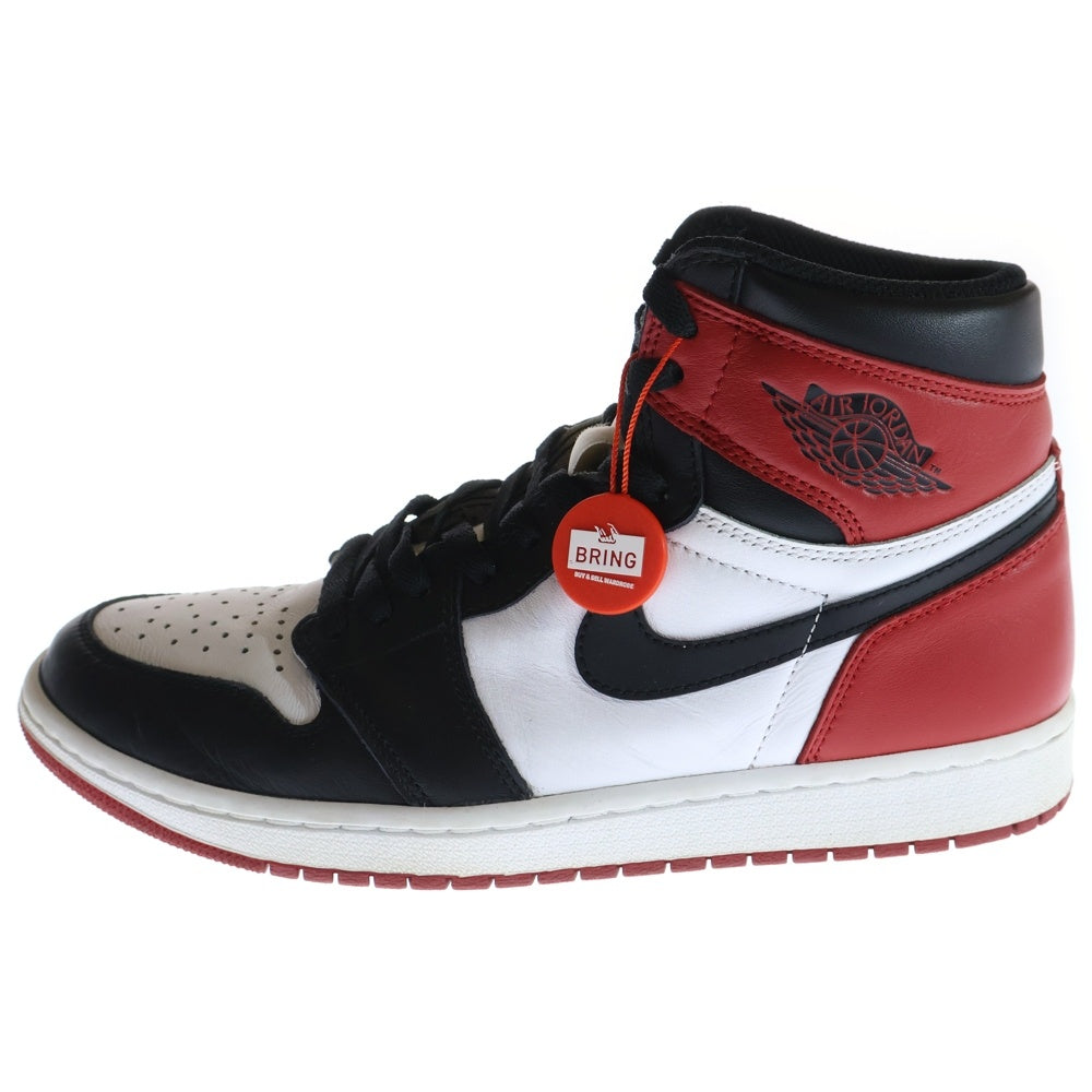 NIKE(ナイキ) AIR JORDAN1 RETRO HIGH OG BLACK TOE 555088-125 エアジョーダン1 ハイカットスニーカー つま黒 ブラック/レッド US9.5/27.5cm
