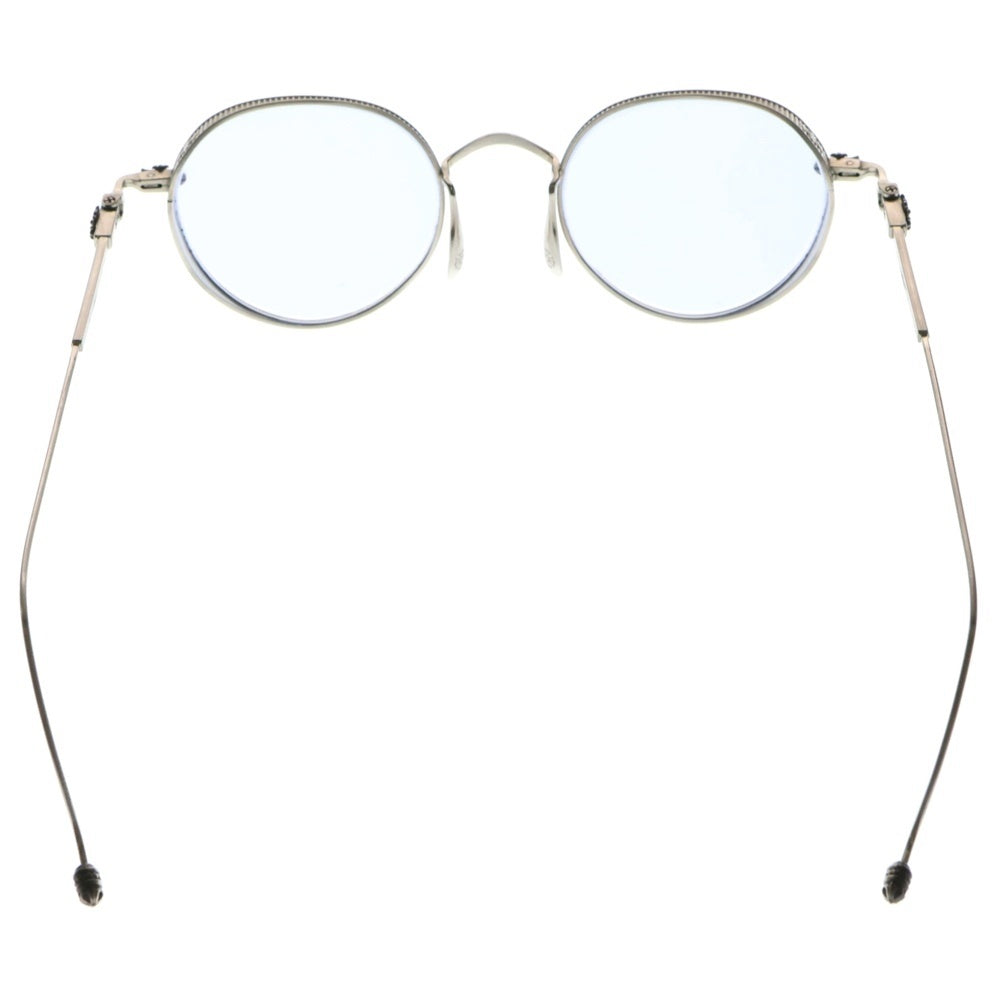 CHROME HEARTS(クロムハーツ) VAGASOREASS サイドクロステンプル ラウンドフレーム アイウェア サングラス 度入り シルバー 48□22‐147
