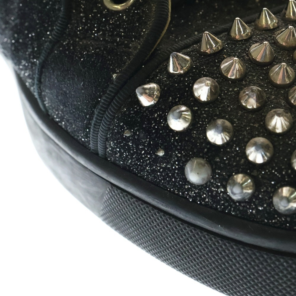 CHRISTIAN LOUBOUTIN(クリスチャンルブタン) スタッズ レザーハイカットスニーカー グリッター ブラック MILKYLOUIS2
