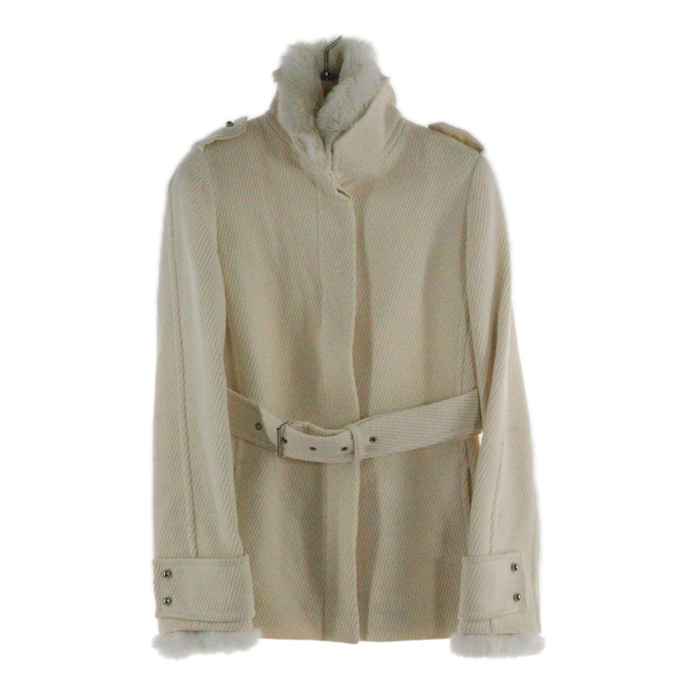 Calvin Klein(カルバンクライン) WOOL JACKET ウールジャケット ファー付き ホワイト