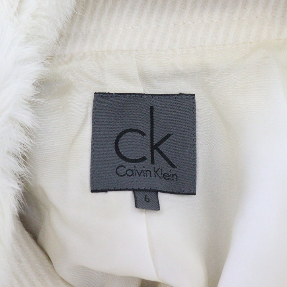Calvin Klein(カルバンクライン) WOOL JACKET ウールジャケット ファー付き ホワイト