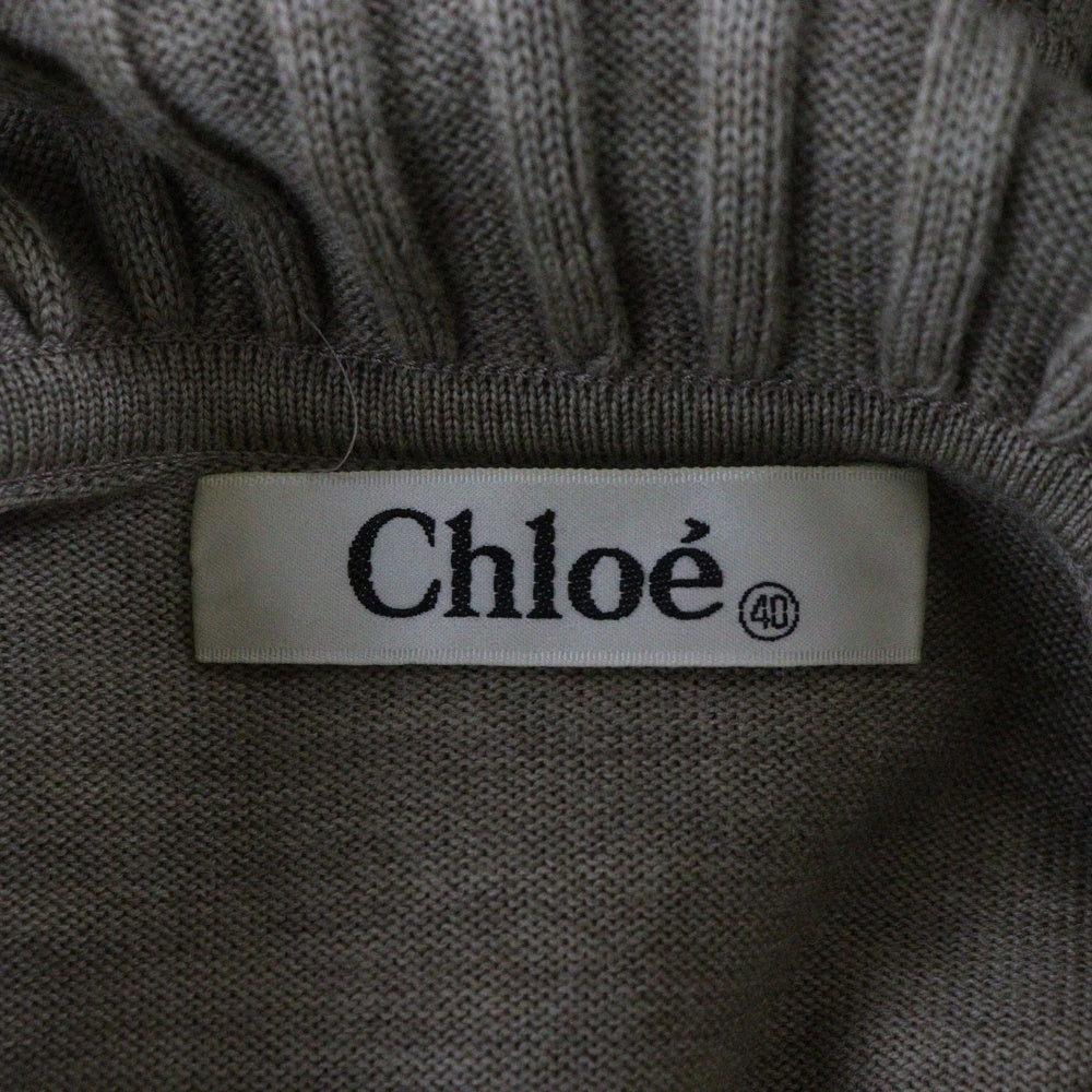 Chloe(クロエ) 1Bフリルニットジャケット ベージュ D-OS 6021