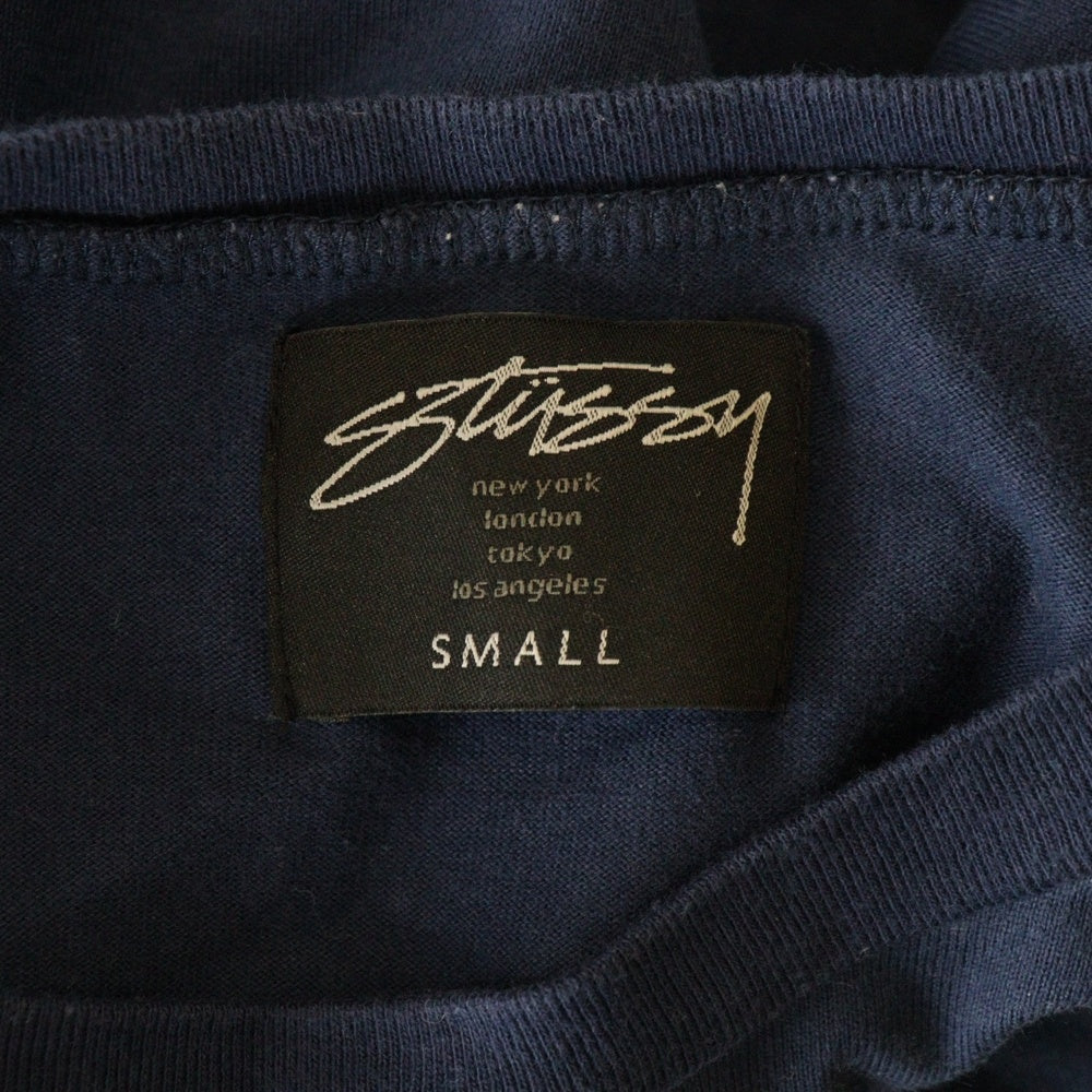 STUSSY(ステューシー) LOGO PRINT ONE PIECE ロゴプリント長袖ワンピース ネイビー