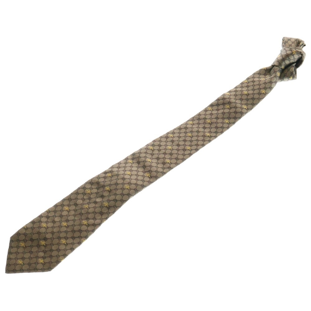 GUCCI(グッチ) GG BEES SILK TIE GGビー ナロー シルクタイ ネクタイ ブラウン 545078 4E002