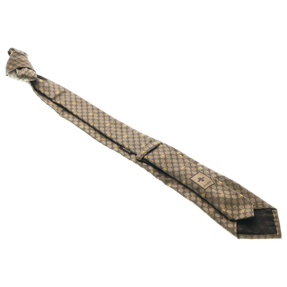 GUCCI(グッチ) GG BEES SILK TIE GGビー ナロー シルクタイ ネクタイ ブラウン 545078 4E002