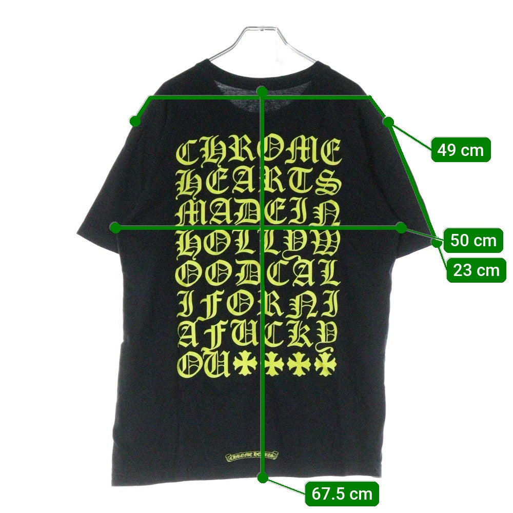 CHROME HEARTS(クロムハーツ) CH T-SHRT バック英字プリントクルーネック半袖Tシャツカットソー ブラック/イエロー
