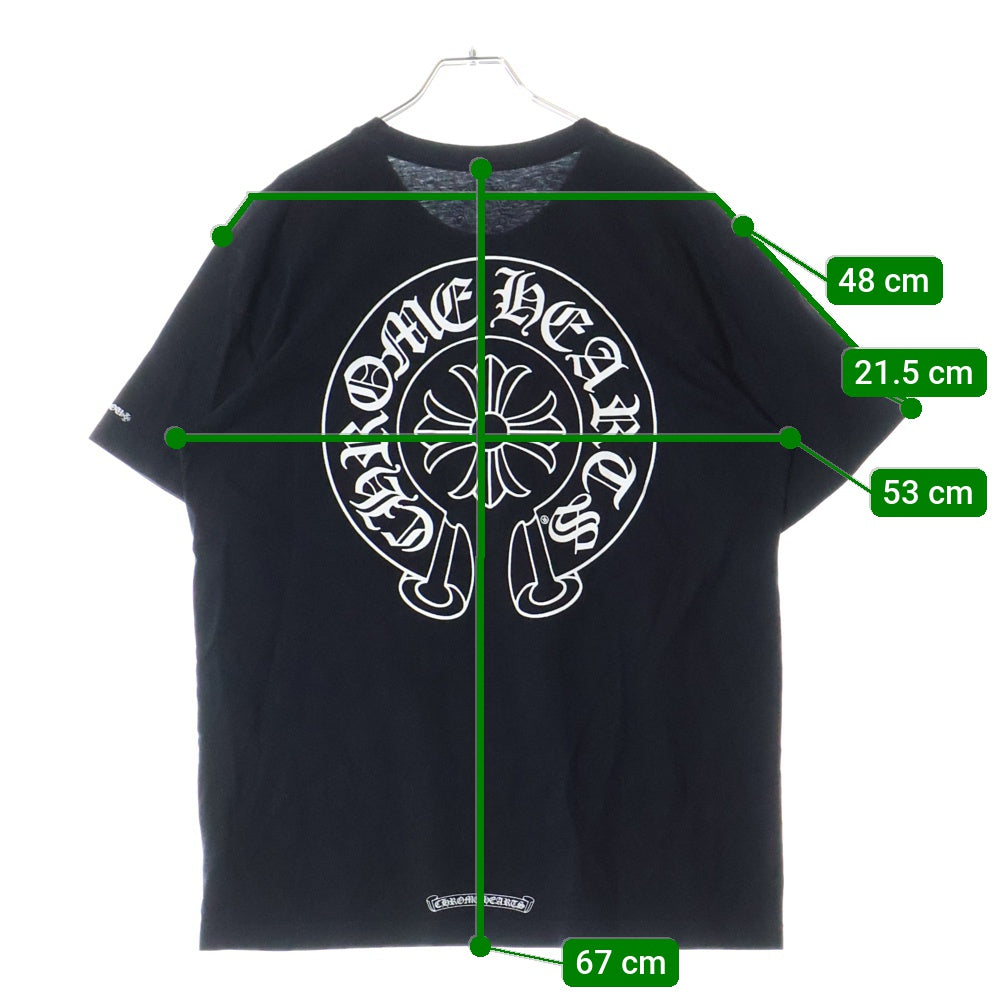 CHROME HEARTS(クロムハーツ) Horseshoe Tee ホースシューロゴ クルーネック半袖Tシャツカットソー ブラック