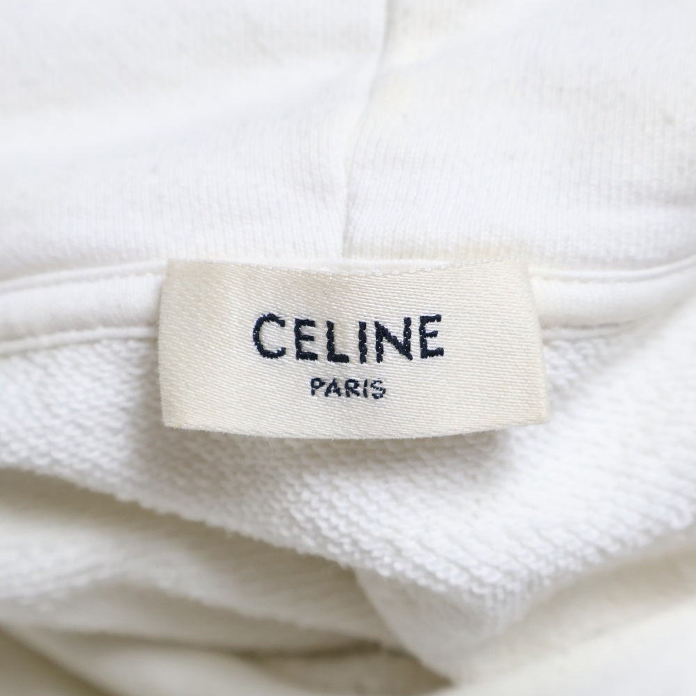 CELINE(セリーヌ) 23SS フロントラインストーンロゴ プルオーバーパーカー フーディ ホワイト 2Y88B670Q