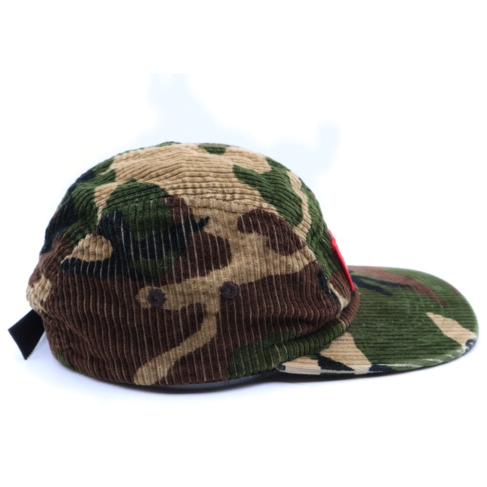 SUPREME(シュプリーム) 19AW Camo Corduroy Camp Cap カモフラ コーデュロイ ボックスロゴ キャップキャップ 帽子 カーキ/ブラウン