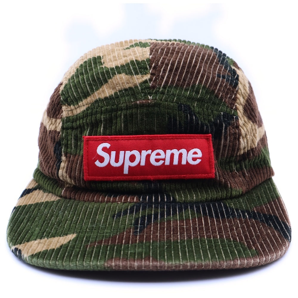 SUPREME(シュプリーム) 19AW Camo Corduroy Camp Cap カモフラ コーデュロイ ボックスロゴ キャップキャップ 帽子 カーキ/ブラウン