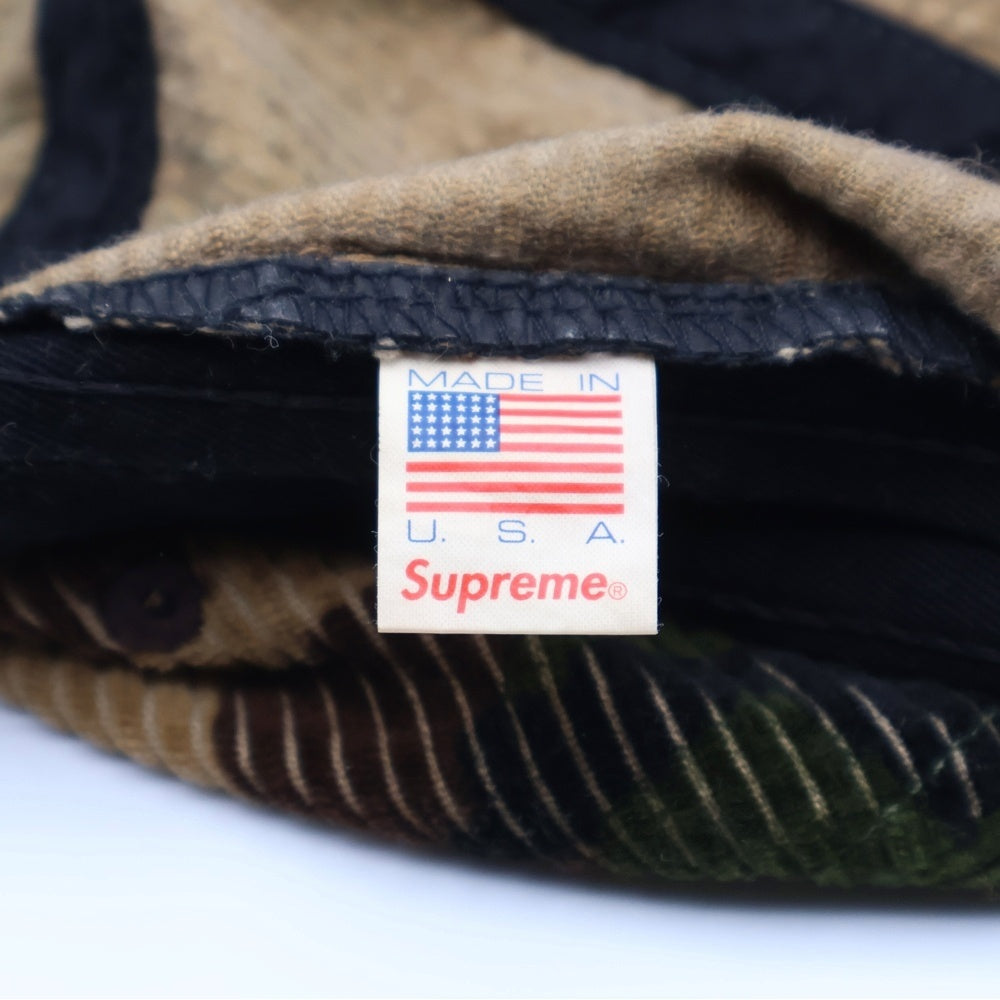 SUPREME(シュプリーム) 19AW Camo Corduroy Camp Cap カモフラ コーデュロイ ボックスロゴ キャップキャップ 帽子 カーキ/ブラウン
