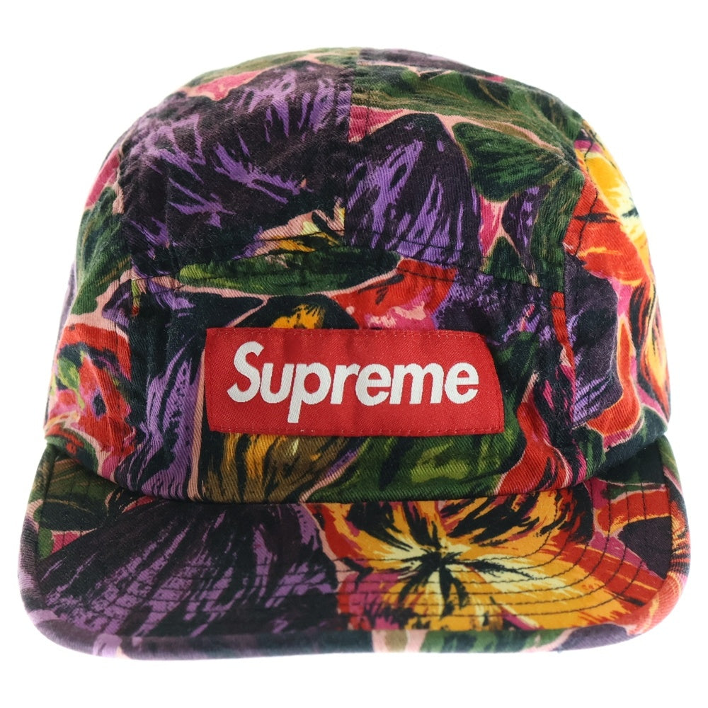 SUPREME(シュプリーム) 17AW Painted Floral Camp Cap Purple ペインテッドフローラルキャンプキャップ 帽子 マルチカラー
