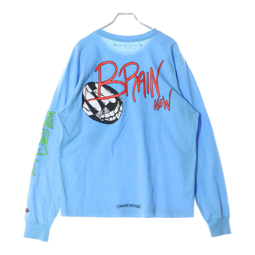 CHROME HEARTS(クロムハーツ) ×MATTY BOY BRAIN NEW L/S TEE ×マッティボーイ ブレインニュー クルーネック長袖Tシャツカットソー ロングスリーブ ロンT ブルー