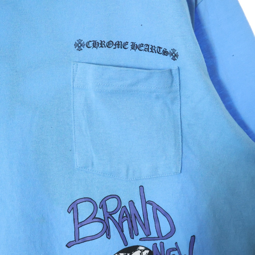 CHROME HEARTS(クロムハーツ) ×MATTY BOY BRAIN NEW L/S TEE ×マッティボーイ ブレインニュー クルーネック長袖Tシャツカットソー ロングスリーブ ロンT ブルー