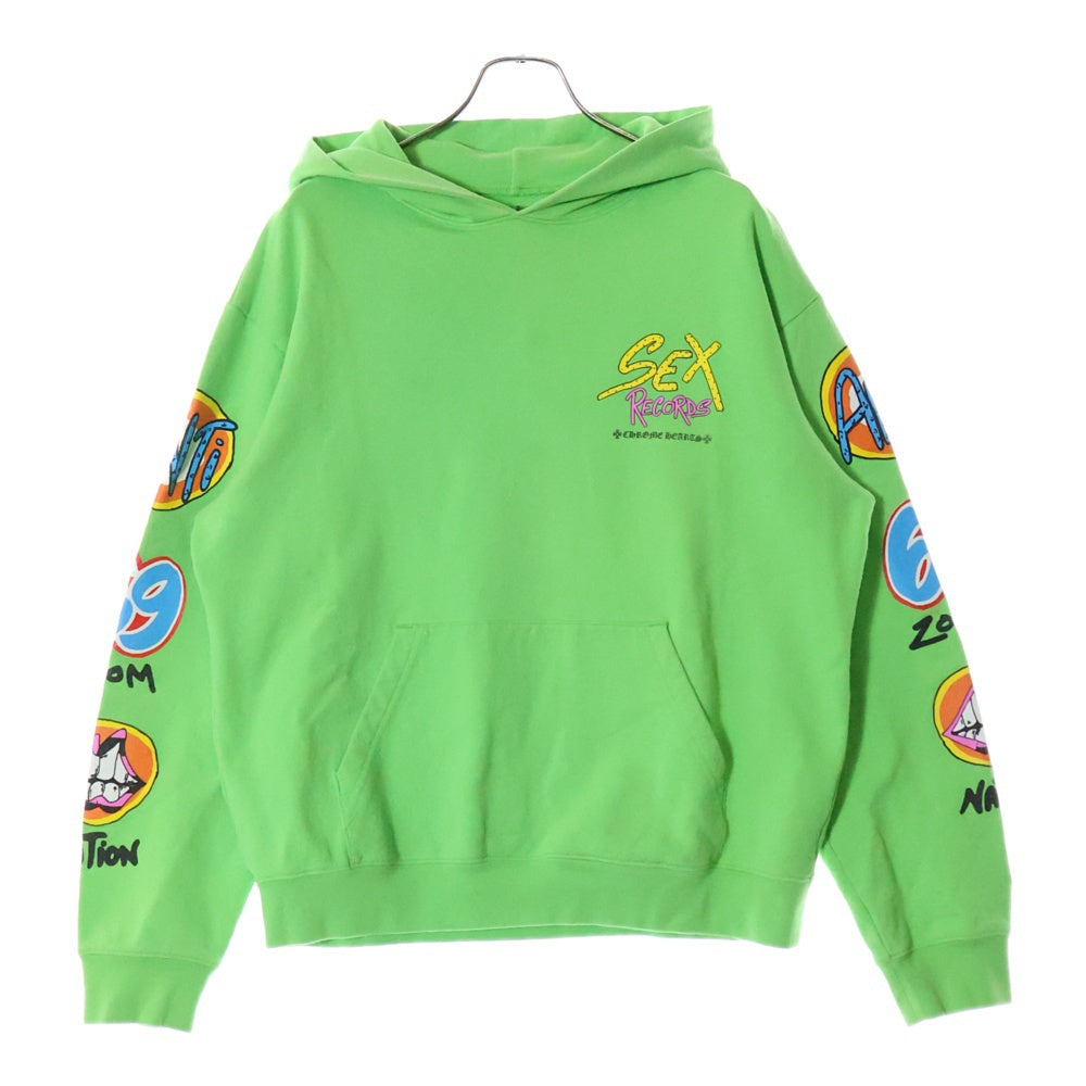 CHROME HEARTS(クロムハーツ) 21AW ×MATTY BOY PPO SEXRCD GRN HD PLVR ×マッティボーイ セックスレコード プルオーバーパーカー フーディ グリーン