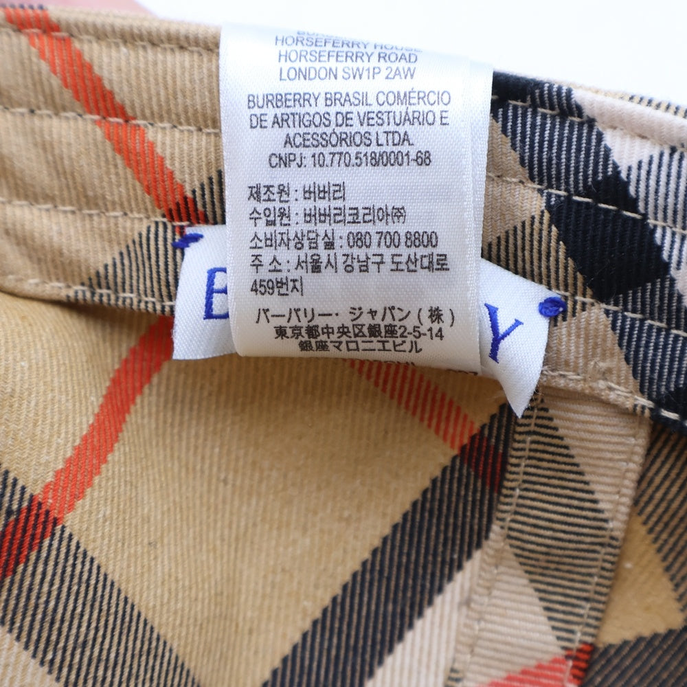 BURBERRYS(バーバリーズ) ノバチェック ロゴ ベースボールキャップ 帽子 ベージュ 8085723