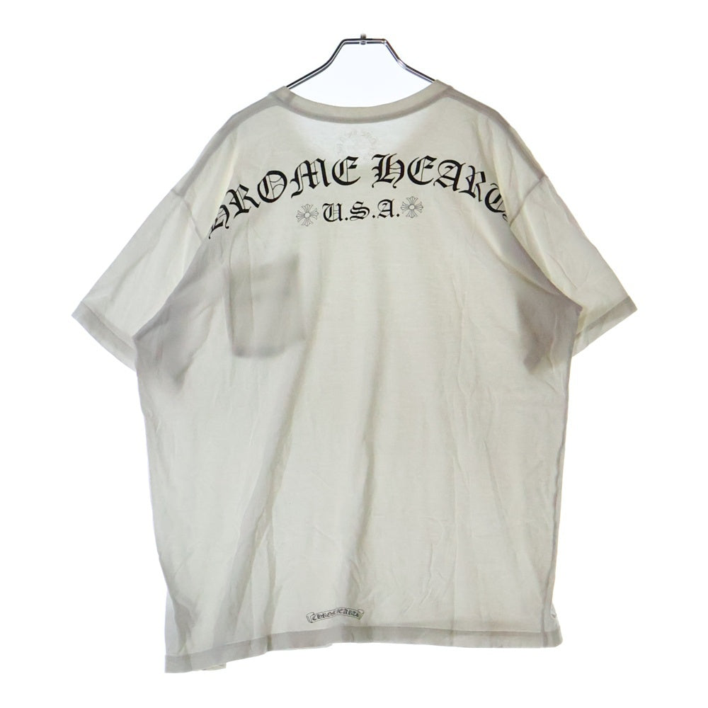 CHROME HEARTS(クロムハーツ) CH T-SHRT LTD USA スクロールラベル プリント半袖Tシャツ カットソー ホワイト