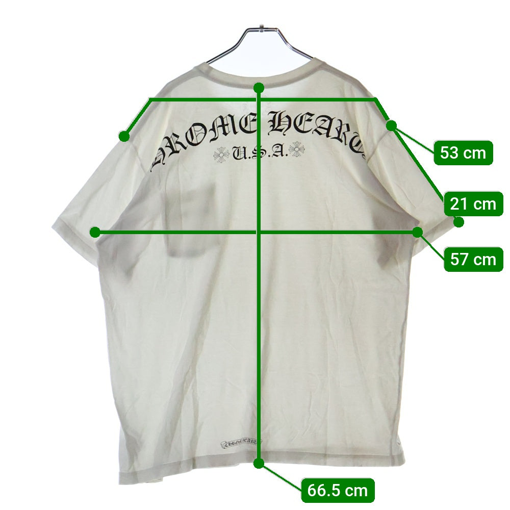 CHROME HEARTS(クロムハーツ) CH T-SHRT LTD USA スクロールラベル プリント半袖Tシャツ カットソー ホワイト
