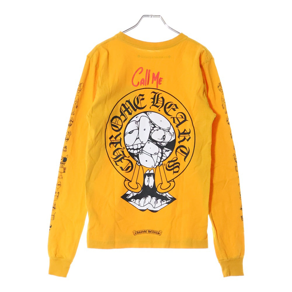 CHROME HEARTS(クロムハーツ) ×マッティボーイ コールミー マスタード クルーネック長袖Tシャツ 長袖カットソー ロングスリーブ ロンT イエロー