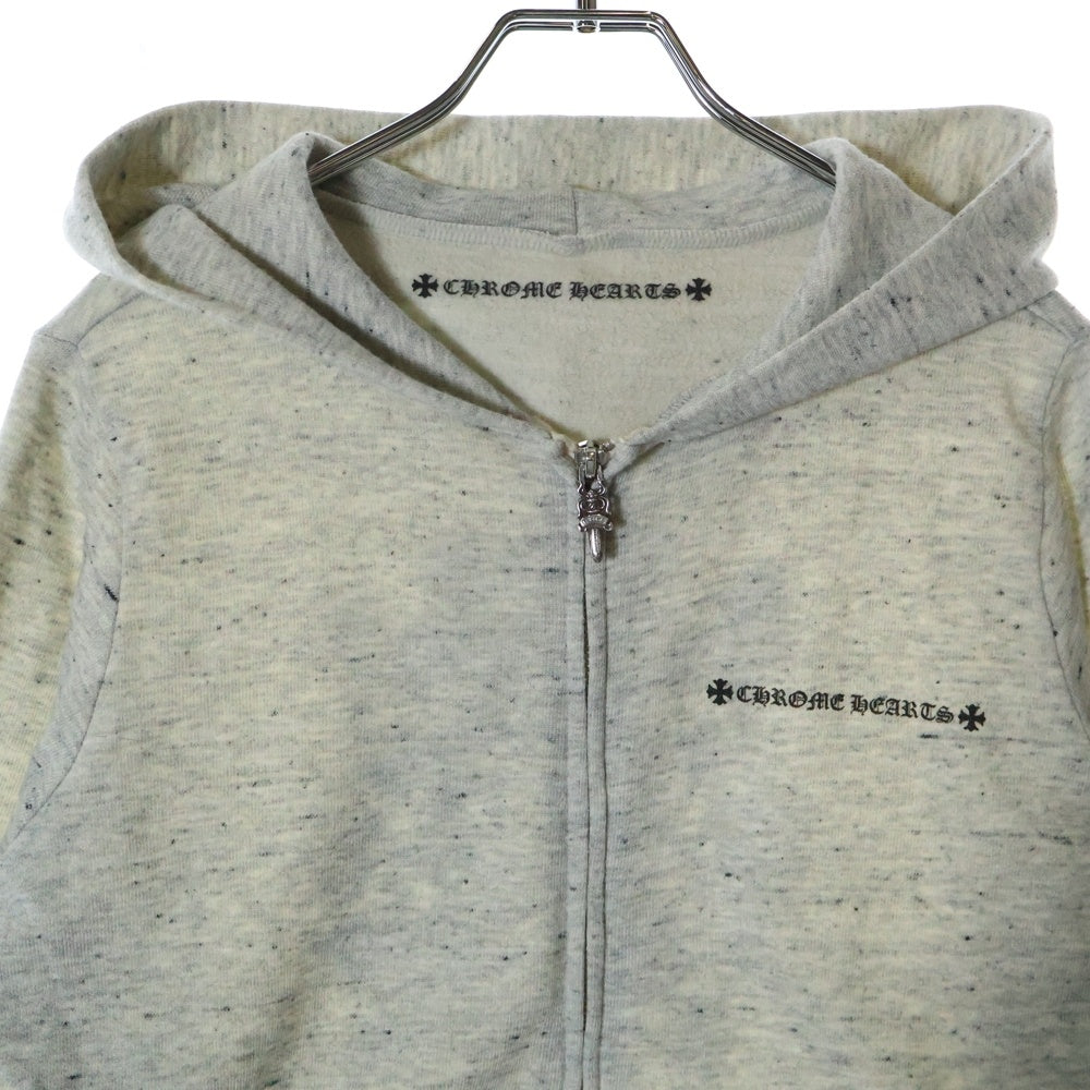 CHROME HEARTS(クロムハーツ) BACK VINE DAGGER PRINT HOODIE バックヴァインダガープリントフーディー ジップアップパーカー ダガージップ グレー