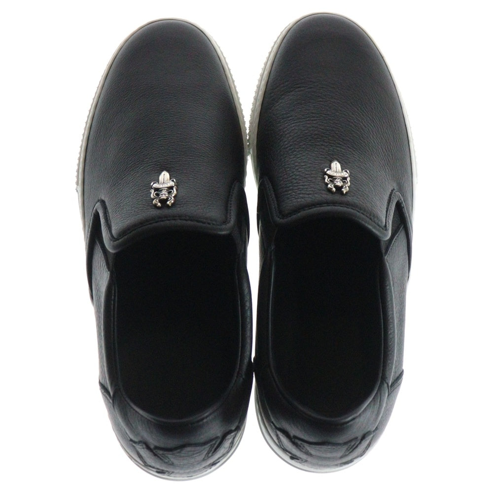 CHROME HEARTS(クロムハーツ) SLIP ON スリッポン ダガー装飾 レザーローカットスニーカー シューズ ブラック レディース